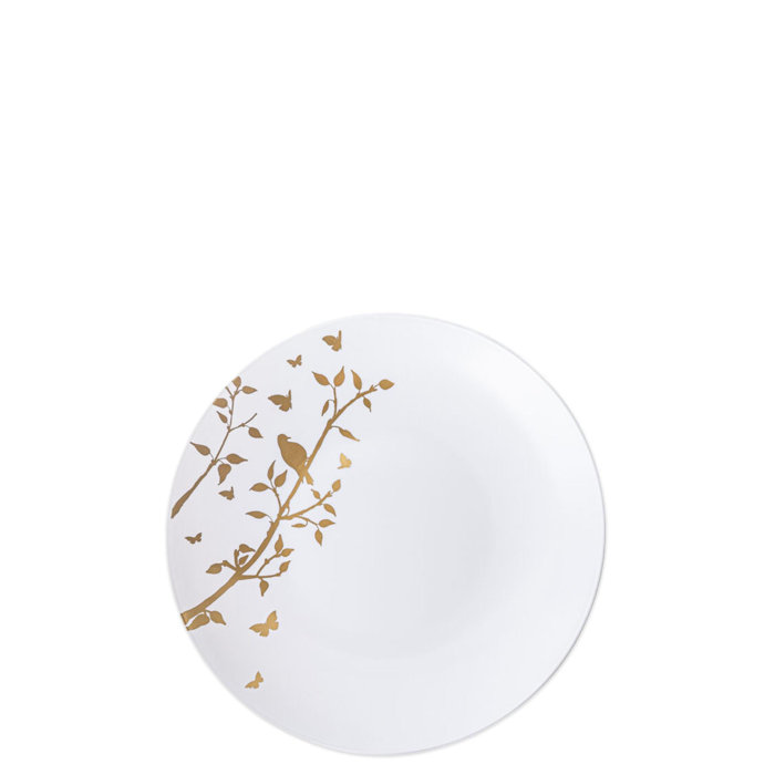 EcoQuality 6 inch Disposable Round White Plastic Plates with Floral